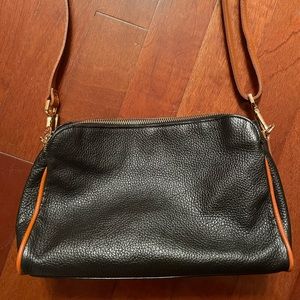 Black leather Valentina Crossbody purse